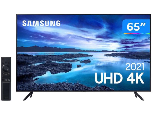 Smart TV 65” Crystal 4K Samsung 65AU7700 Wi-Fi - Bluetooth HDR Alexa Built in 3 HDMI 1 USB