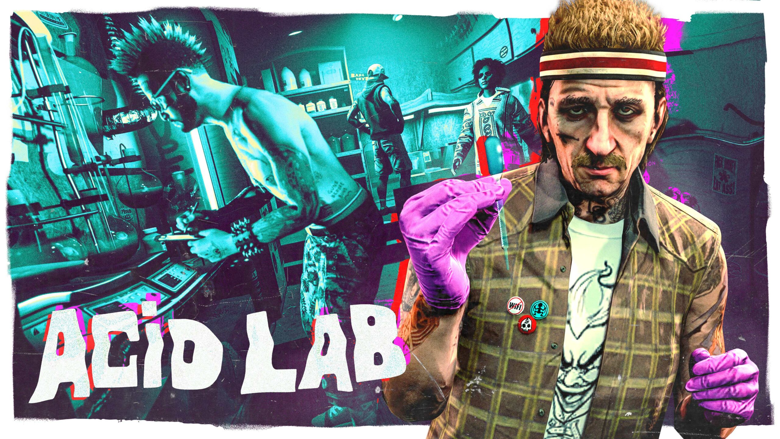 arte e logotipo do Laboratório de Ácido no GTA Online