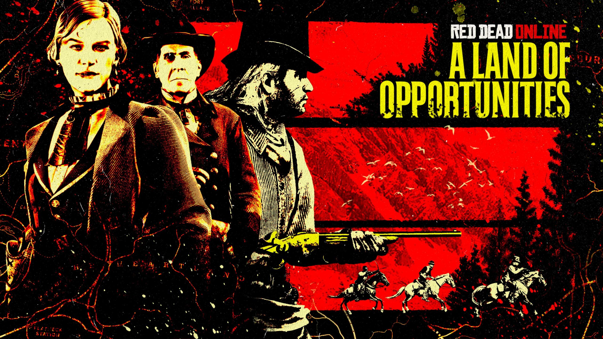 Arte e logotipo de A Terra das Oportunidades de Red Dead Online