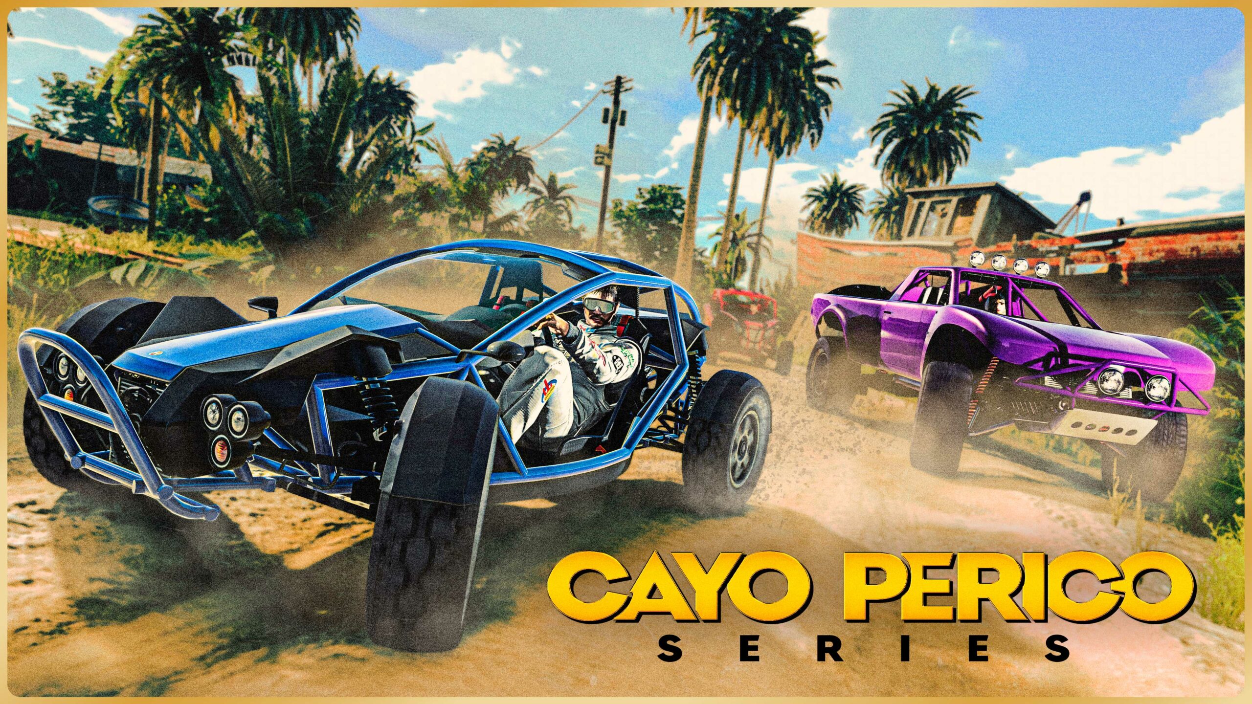 imagem do GTA Online com logotipo de Cayo Perico em Série