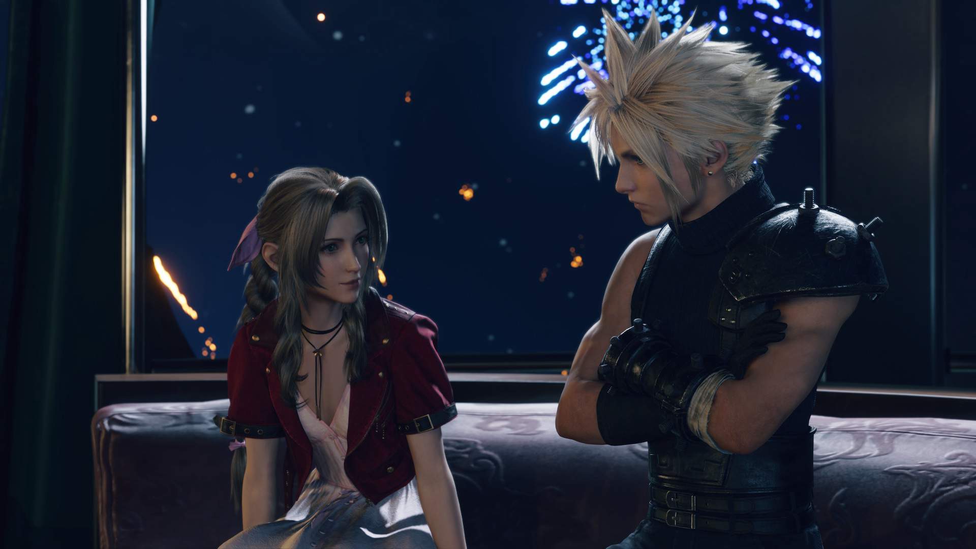 Cloud e Aerith em Final Fantasy VII Rebirth