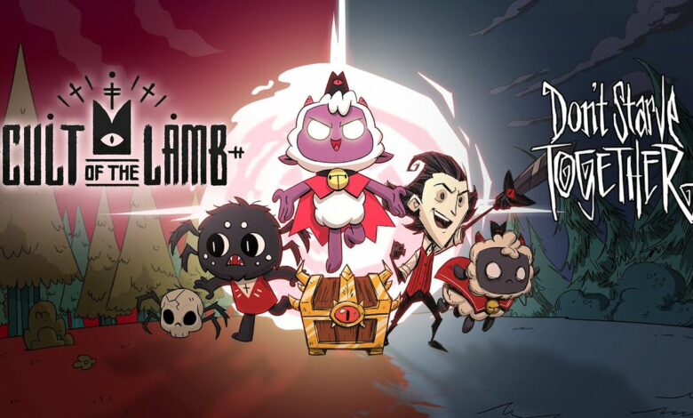 Cult of the Lamb com Don't Starve Together