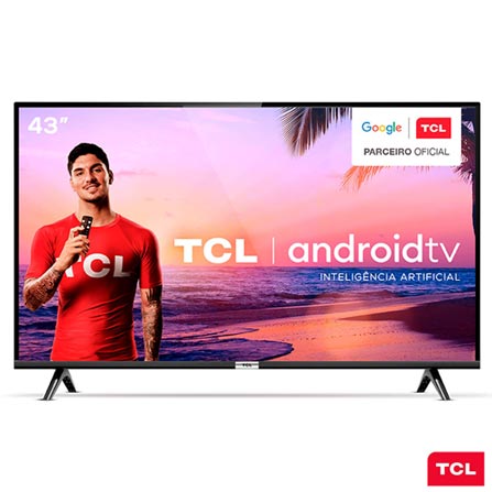 Smart TV TCL LED Full HD 43" com Google Assistant, Controle Remoto com Comando de Voz e Wi-Fi - 43S6500