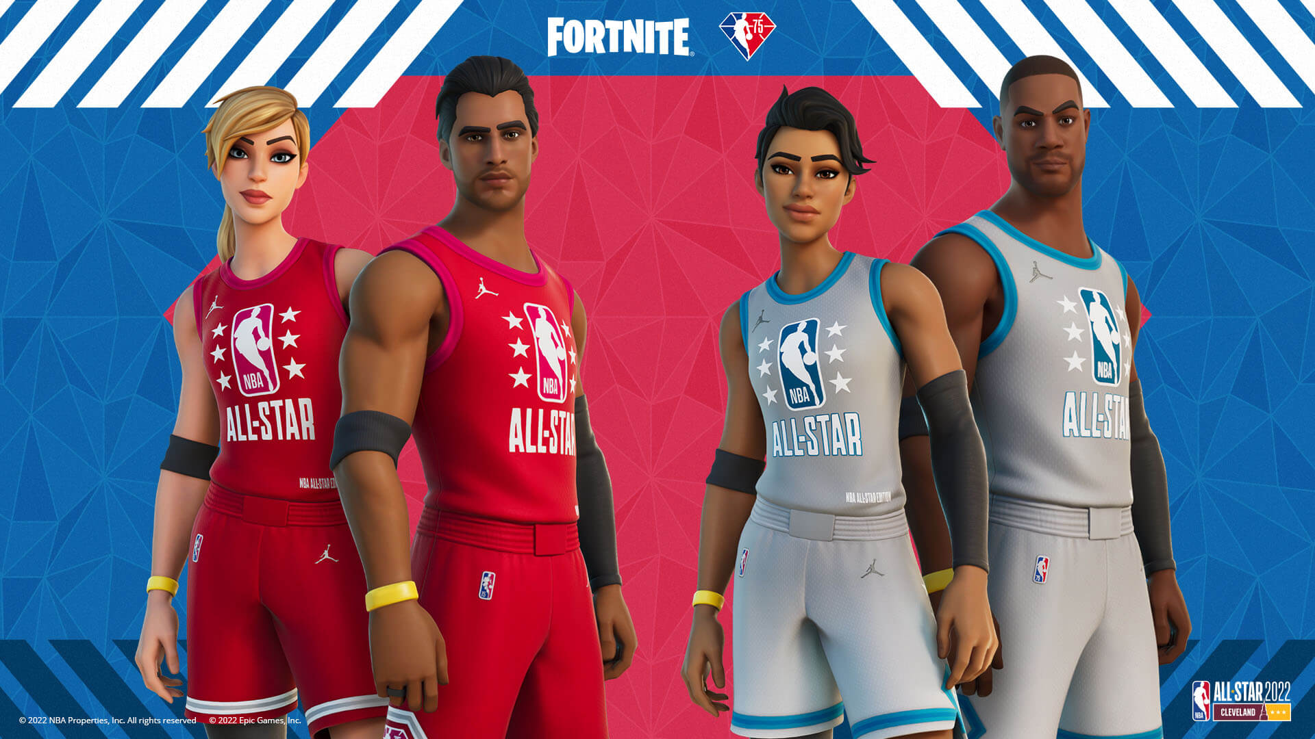 All-Star ‘22 Uniforms of Fortnite In The Paint Outfits