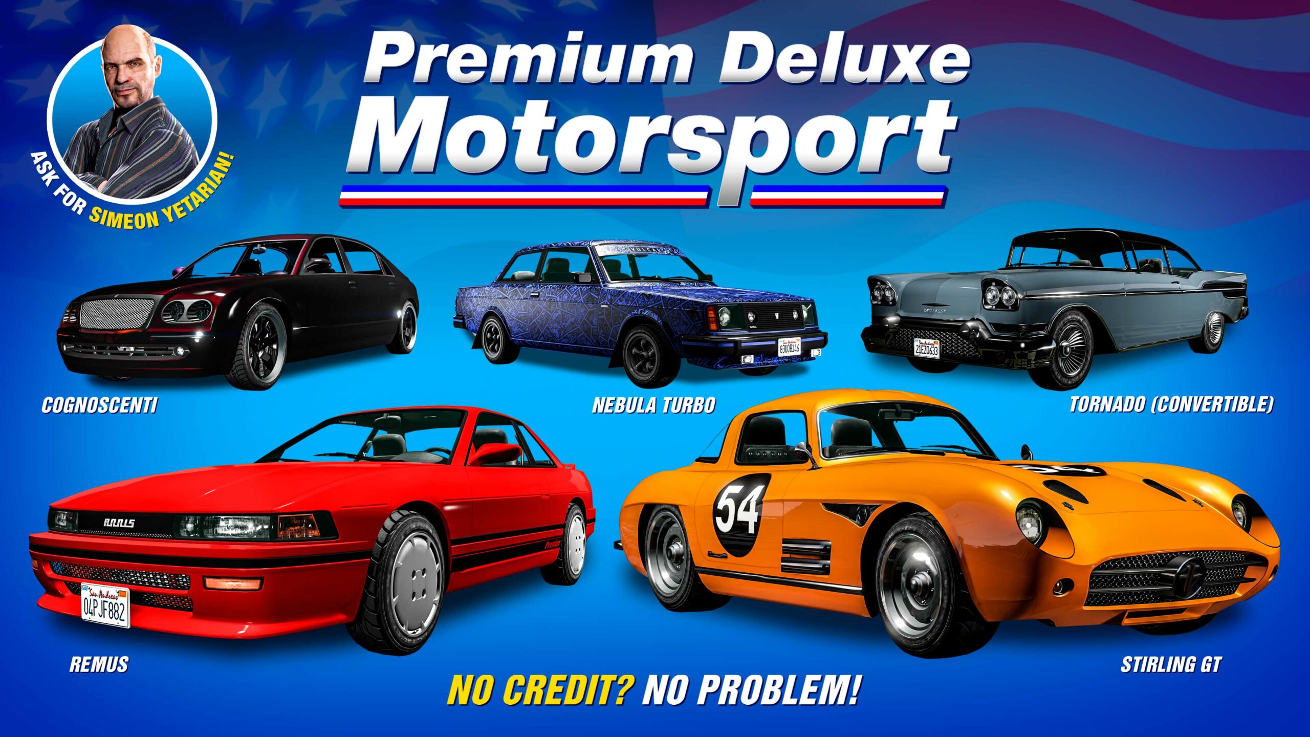 Cartaz para os veículos desta semana na Premium Deluxe Motorsport