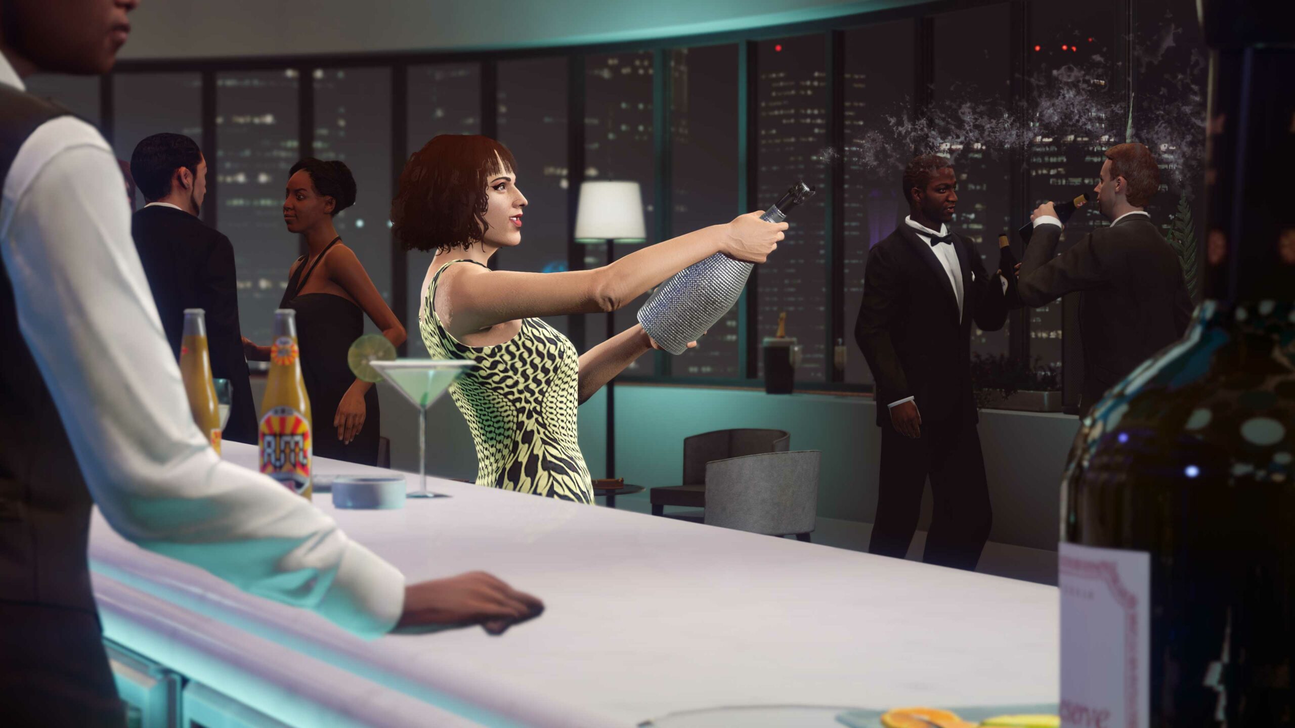 imagem de uma festa na Penthouse no GTA Online