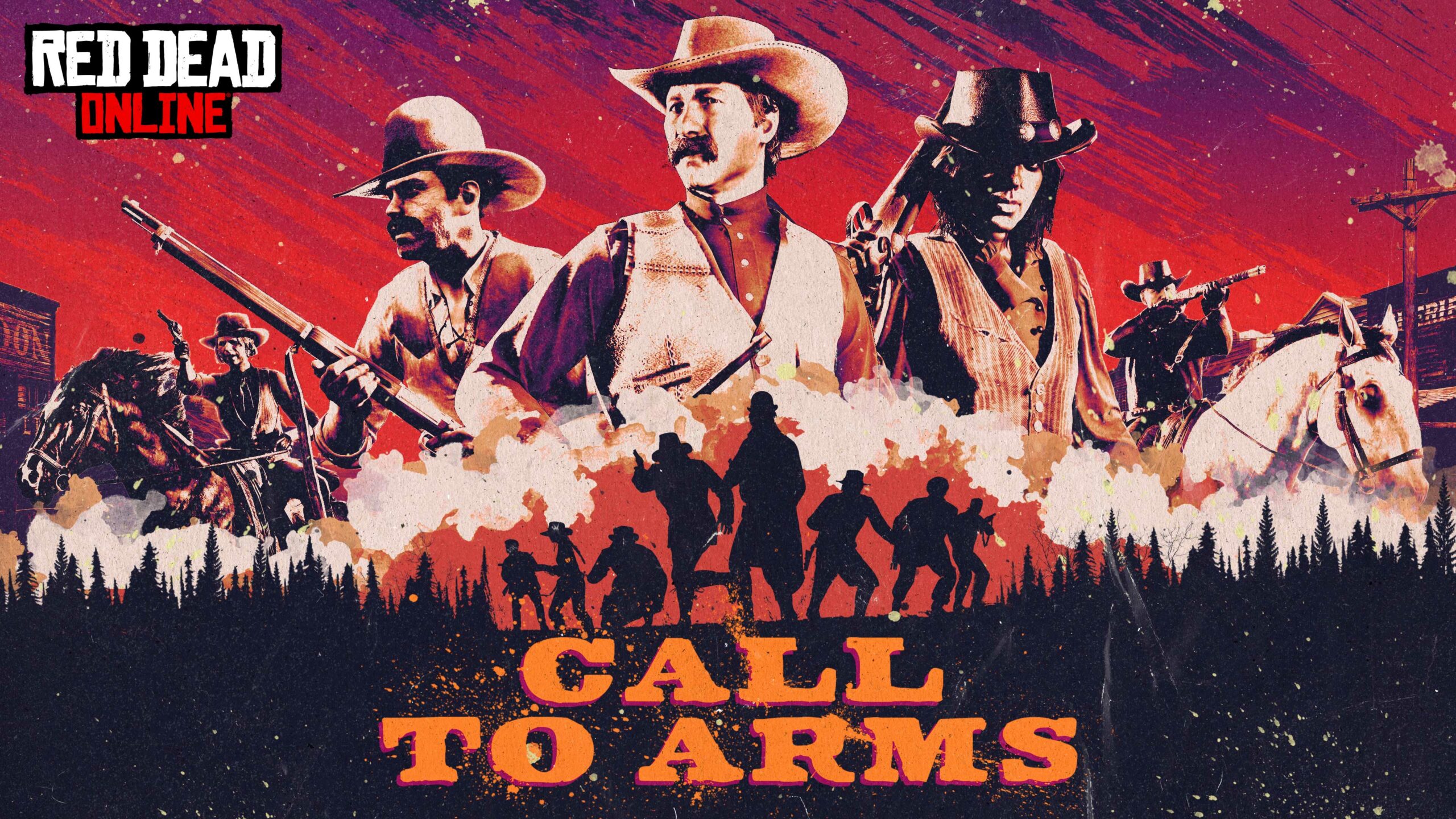 Arte e logotipo de Red Dead Online: Às Armas