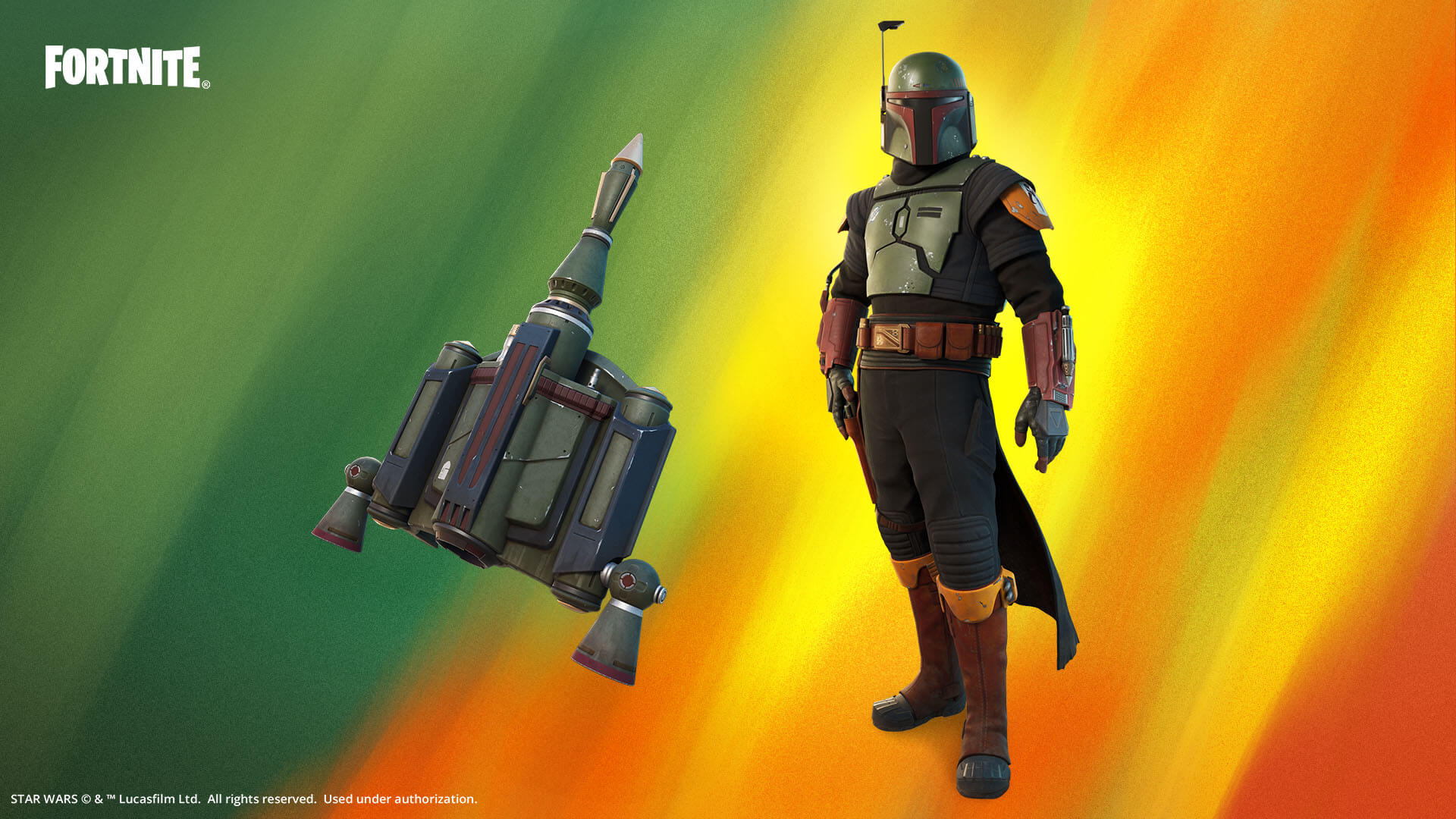 Acessório para as Costas Mochila Propulsora Z-6 do Boba Fett no Fortnite