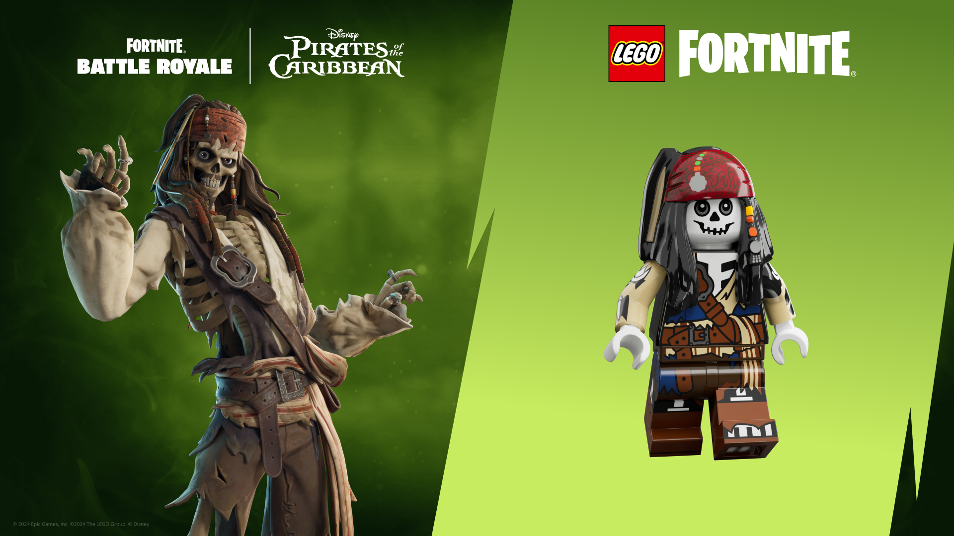 Traje Jack Sparrow Amaldiçoado do Fortnite