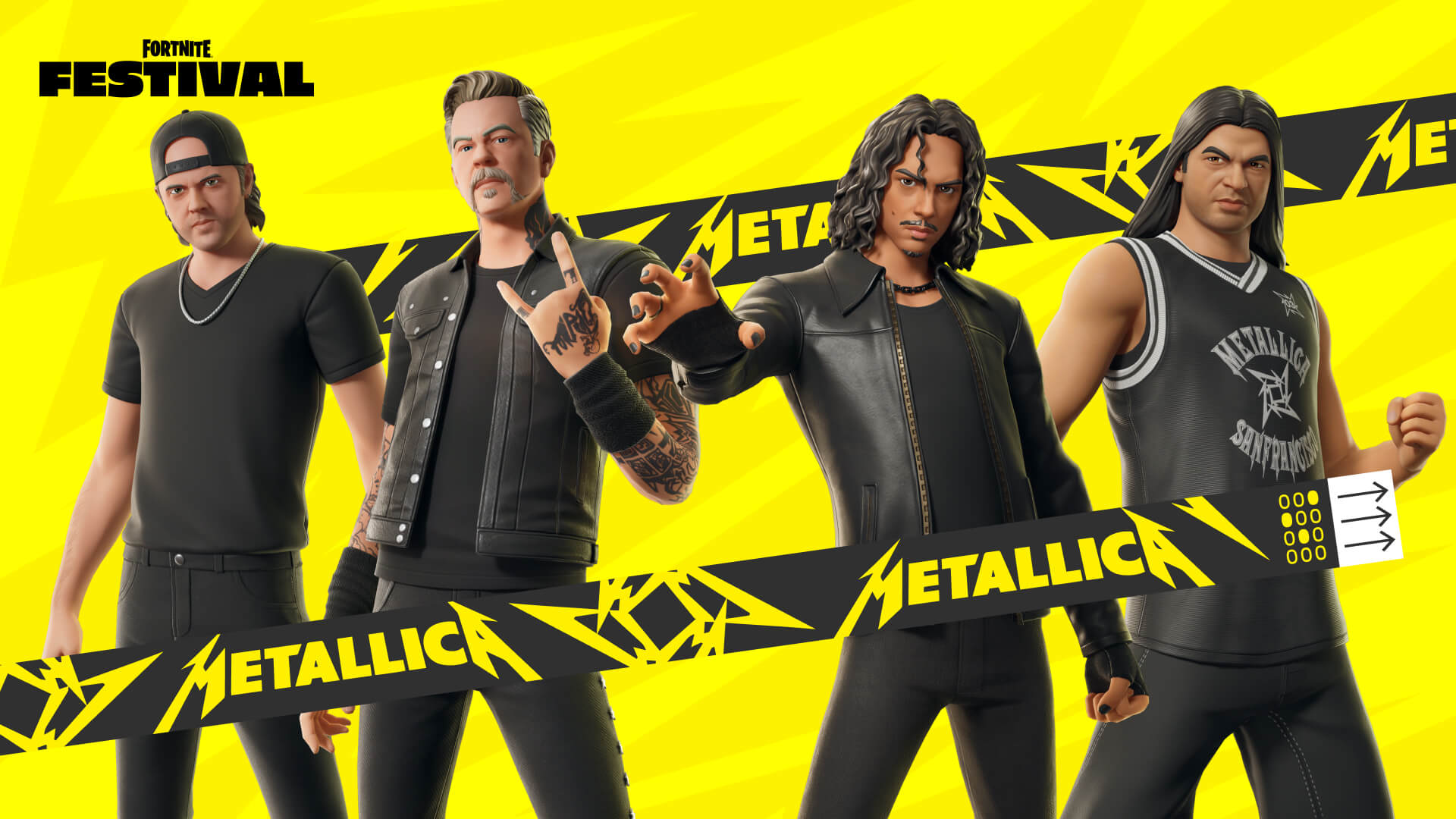 Trajes Metallica do Fortnite Festival