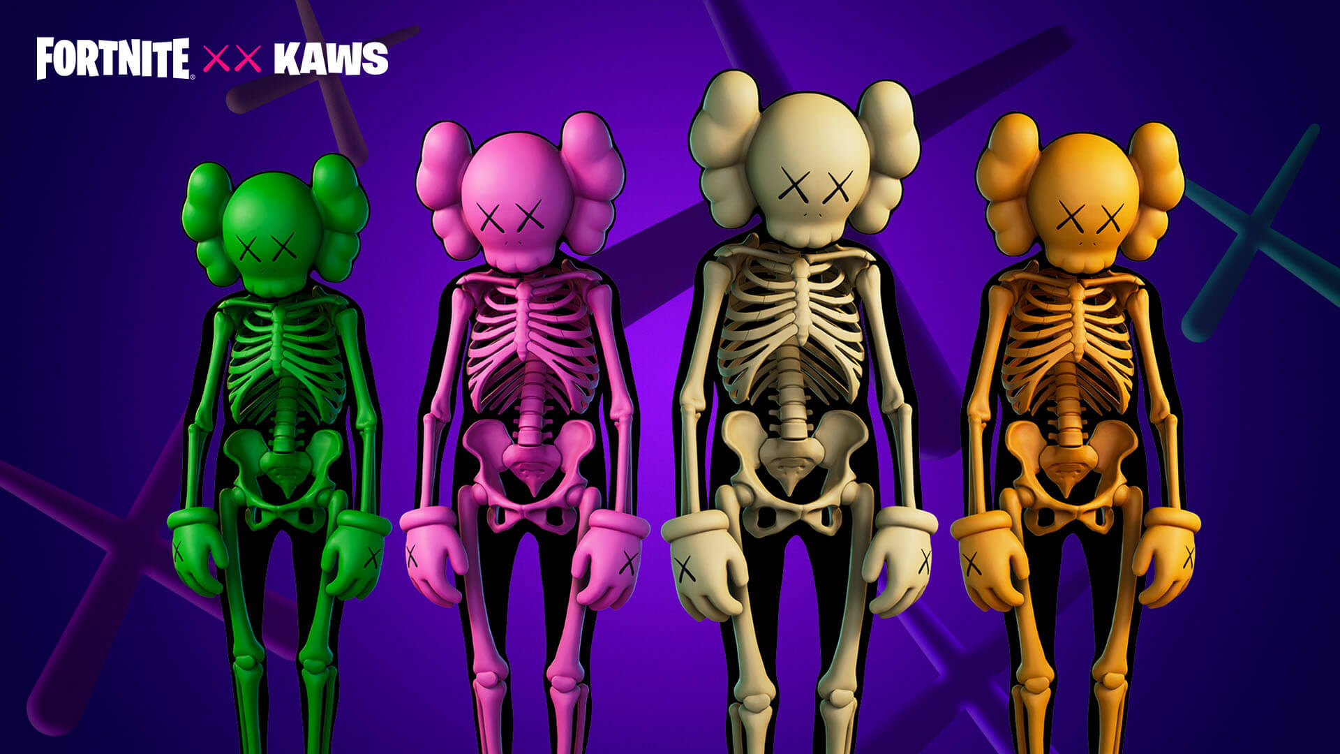 Traje Esqueleto KAWS do Fortnite