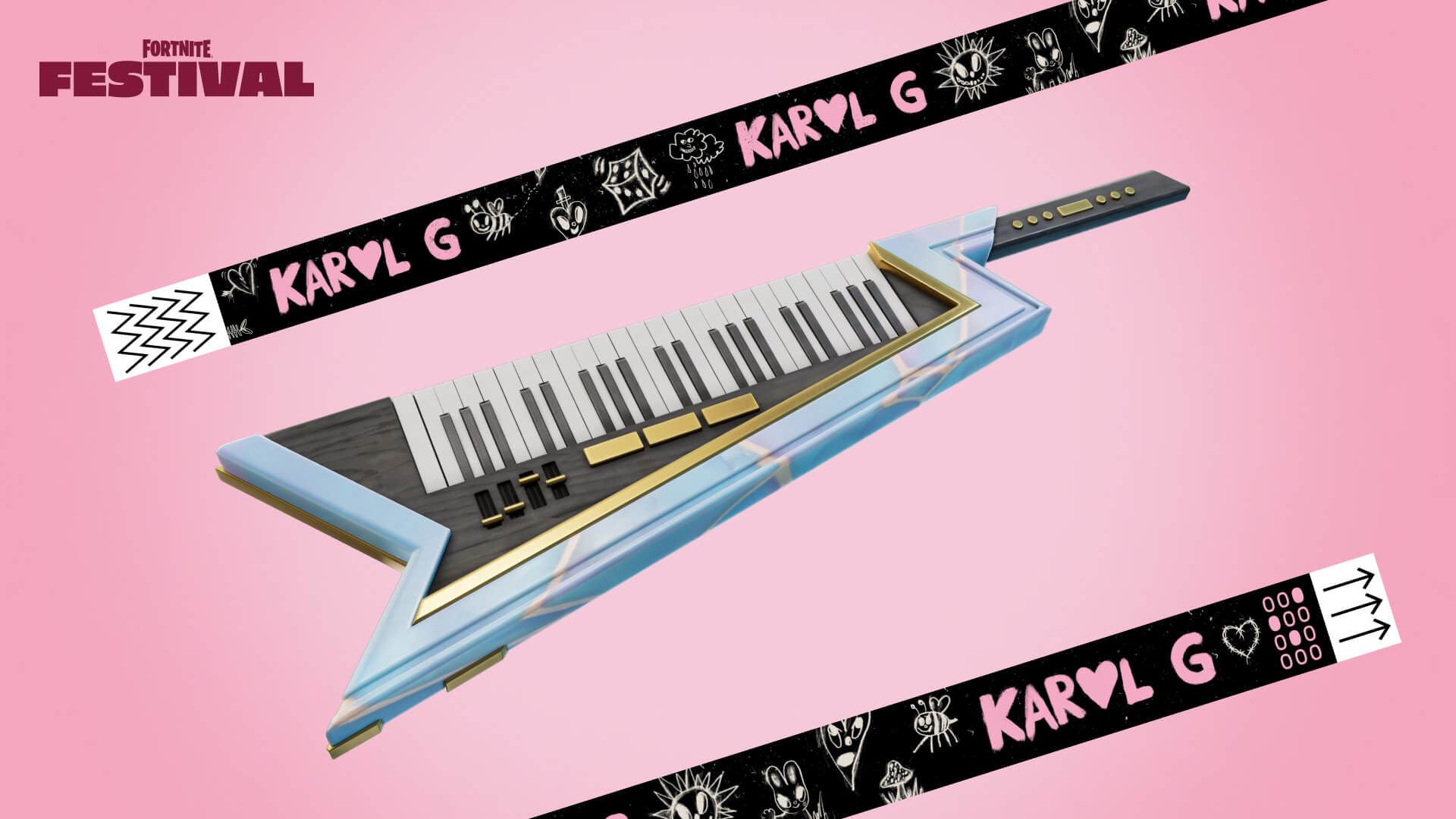 Keytar Keyluxe do Fortnite