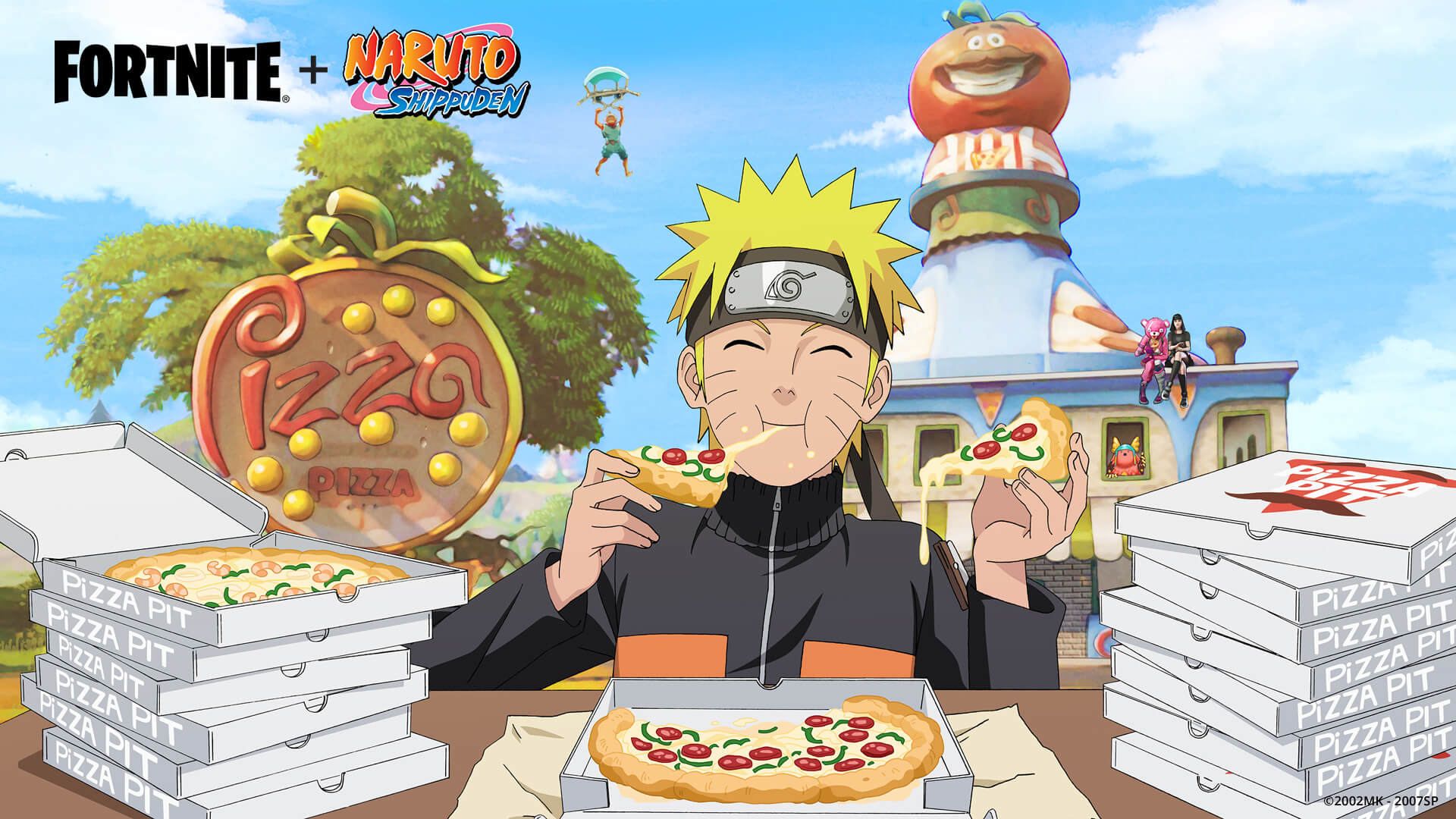  Tela de Carregamento Jutsu de Comer Pizza de Naruto do Fortnite