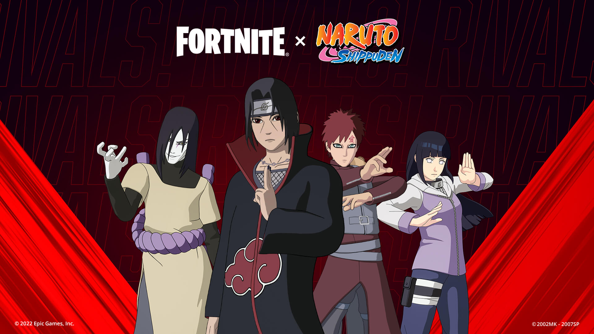  Trajes de Rivais de Naruto no Fortnite