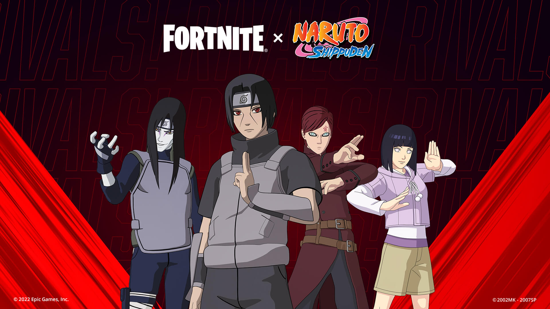  Trajes de Rivais de Naruto no Fortnite