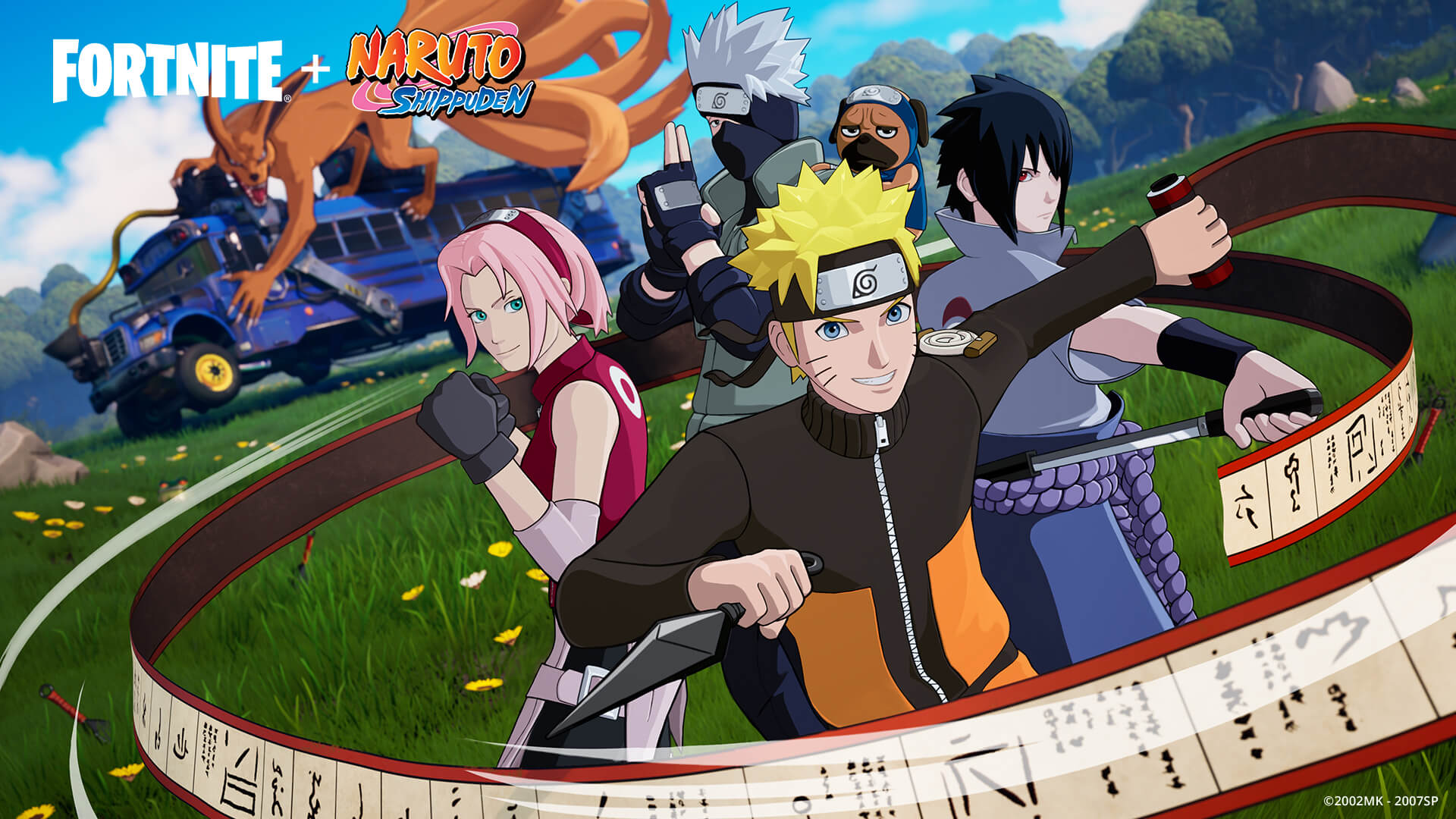 Tela de Carregamento Equipe 7 de Naruto do Fortnite