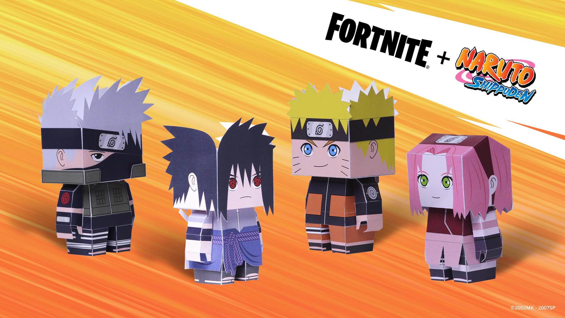 Dobradura da Equipe 7 de Naruto do Fortnite