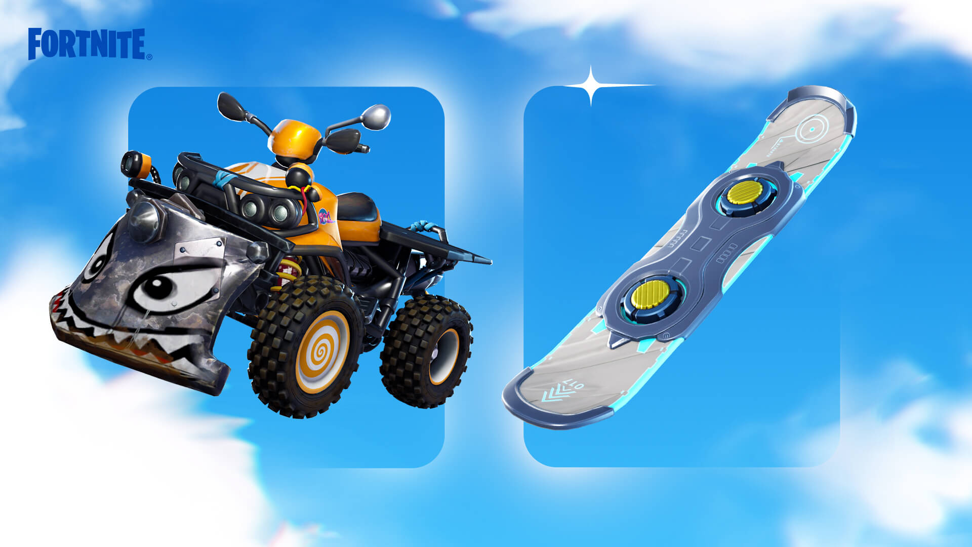 Quad-a-jato e Driftboard do Fortnite: Raiz