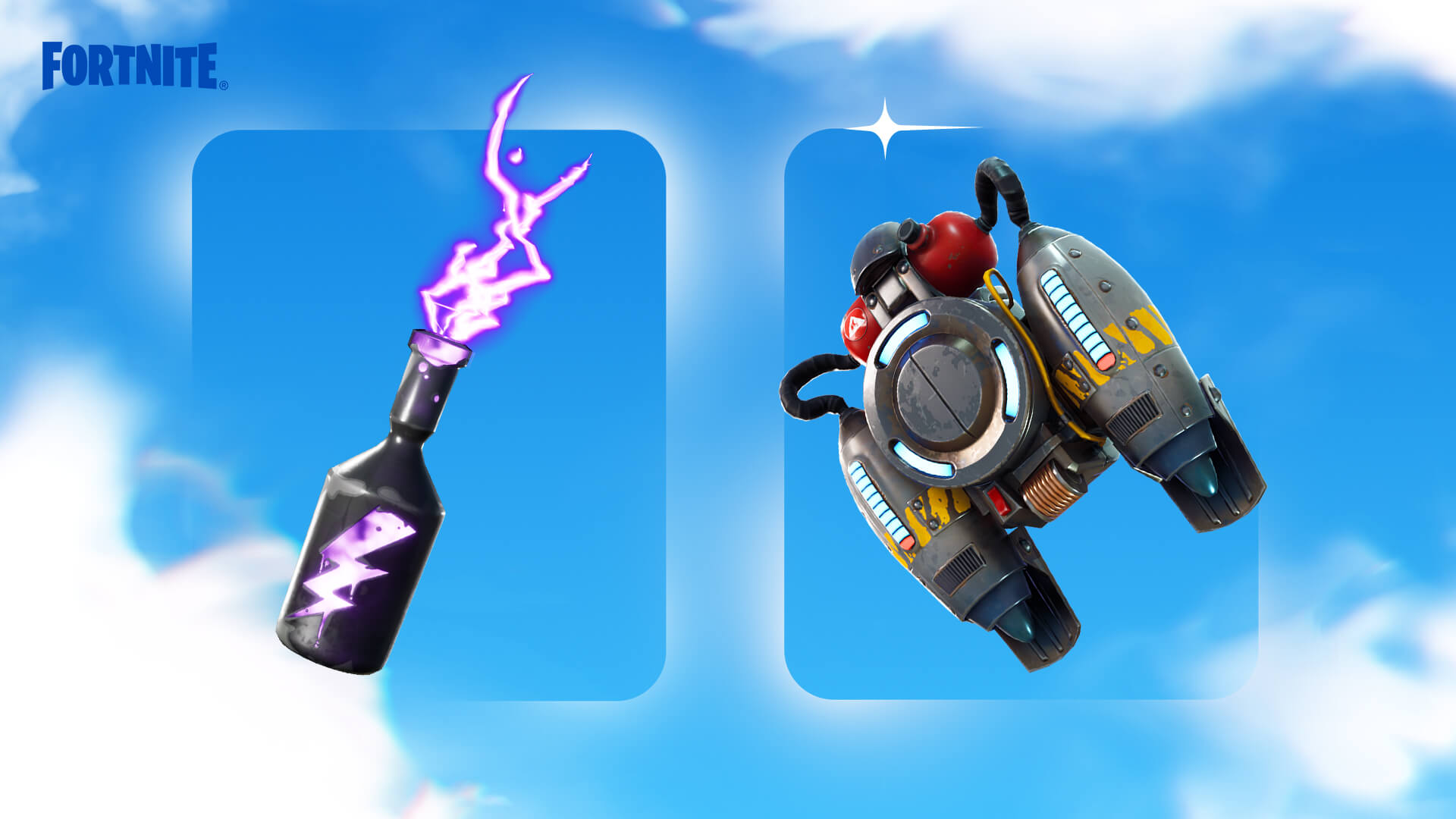 Inversor de Tempestade e Mochila a Jato do Fortnite: Raiz