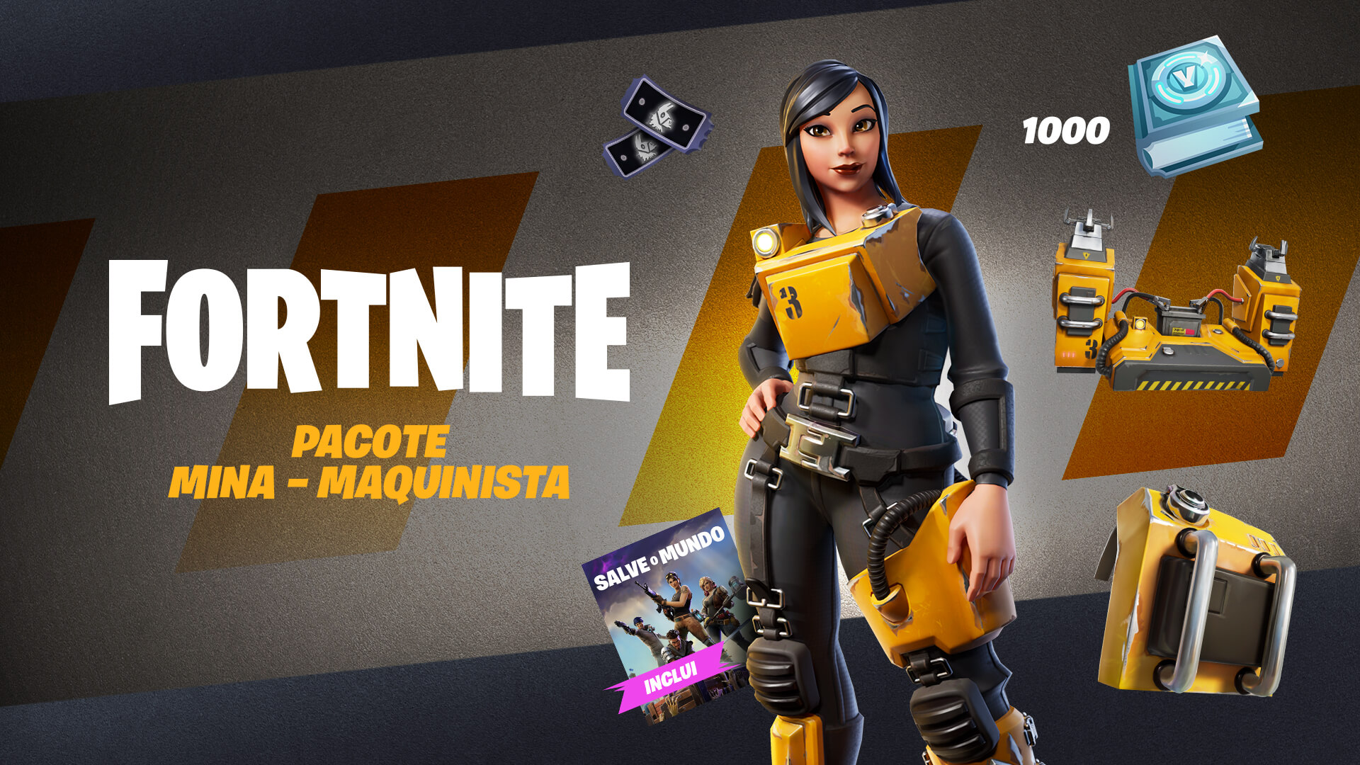 Fortnite Save The World Machinist Mina Pack PTBR